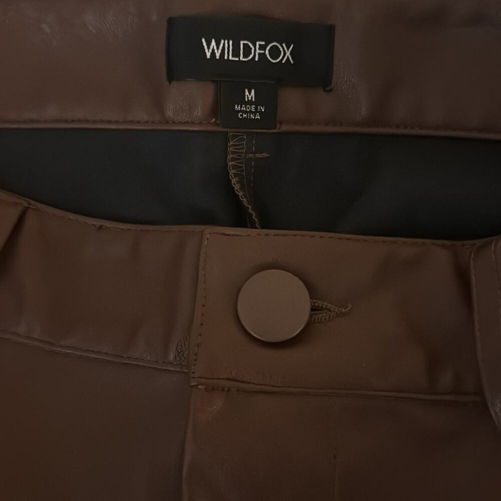 Wildfox Vegan Leather Princess Seams Pants - Chocolate Fondant Size M - Picture 8 of 8